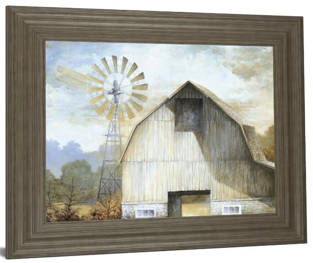 Classy Art Beige/Brown Barn Country By White Ladder Wall Art-0