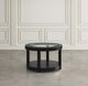 Jofran Inc. Urban Icon Glass Top Round Coffee Table with Black Base-1