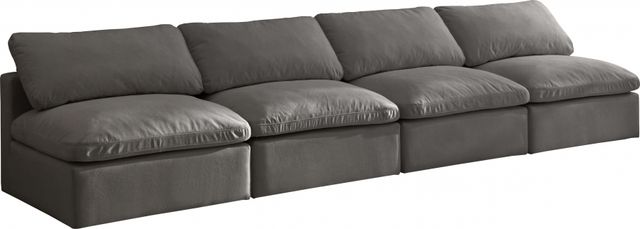Meridian Furniture Plush Grey Velvet Standard Cloud Modular Sofa-0