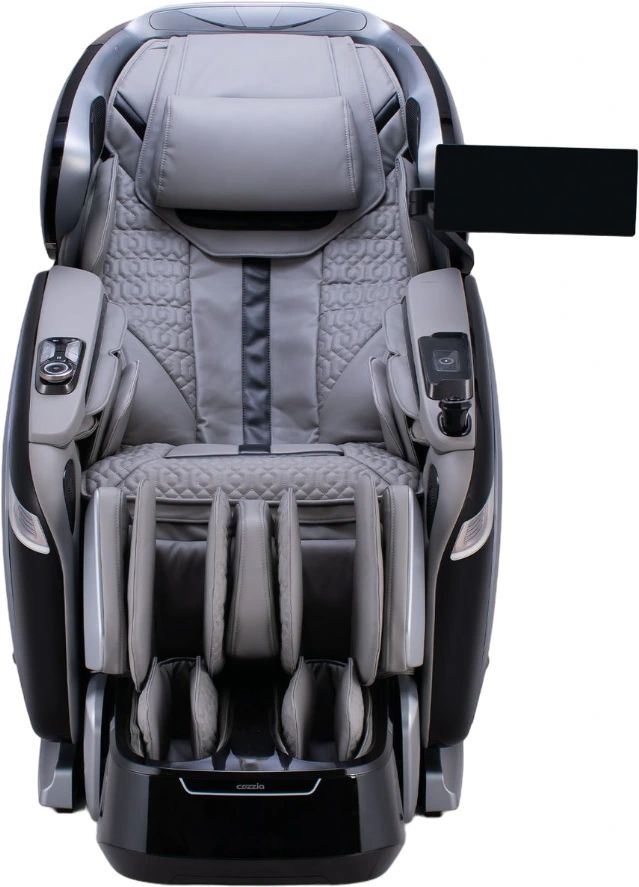 Cozzia® Quantum Matte Black/Silver Power Massage Chair-2