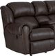 HomeStretch Laredo Dark Brown Leather Power Reclining Loveseat-1