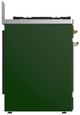 Ilve® Majestic III 30" Emerald Green Pro Style Dual Fuel Natural Gas Range with Solid Door and Brass Trim-4