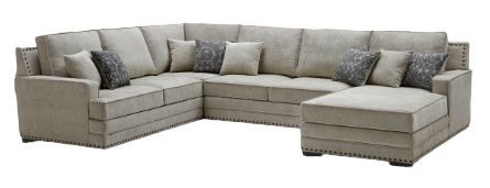 Milton Greens Stars 3-Piece Taupe U-Shaped Right Hand Facing Sectional and Chaise-0