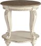 Signature Design by Ashley® Realyn Distressed Wood Round End Table with Chipped White Base-1
