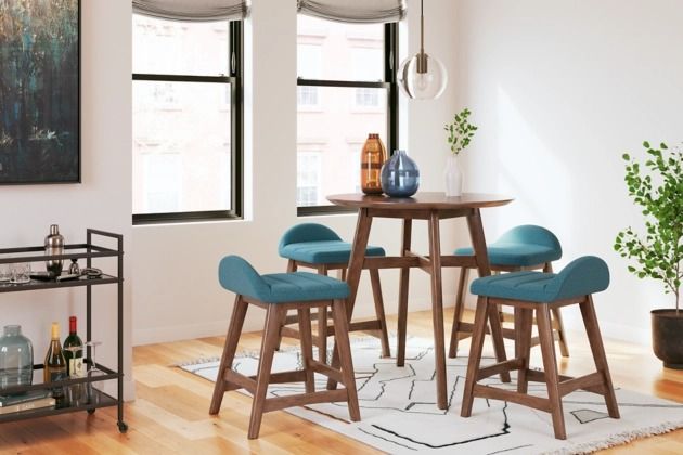 Signature Design by Ashley® Lyncott Blue Counter Bar Stool-9