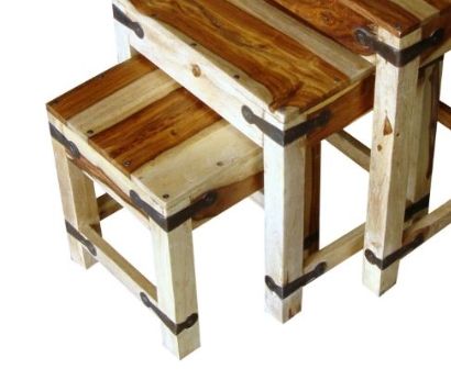 Jaipur Furniture Jali Range Brown/Cream Nesting Table-1