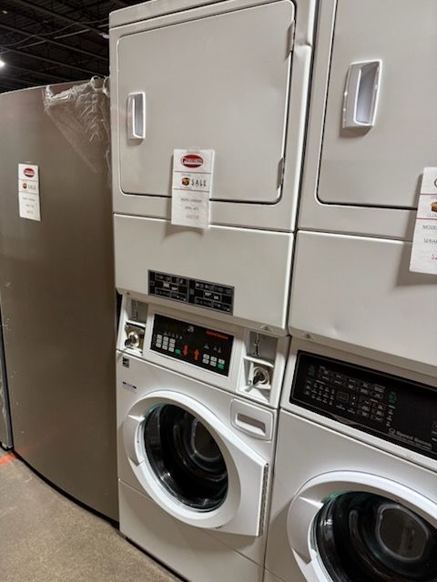 Speed Queen® Commercial 3.42 Cu. Ft. Washer, 7.0 Cu. Ft. Dryer White Electric Stack Laundry-0