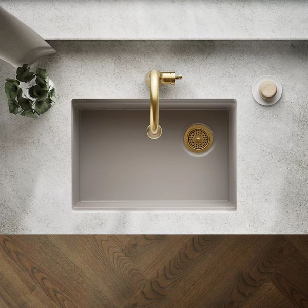 KOHLER® Billings® Matte Taupe 27" Undermount Single-Bowl Workstation Kitchen Sink-2