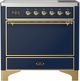 Ilve® Majestic III 36" Midnight Blue Pro Style Induction Range with Solid Door and Copper Trim-0