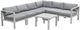 Intercon Nash 7-Piece Buff Aluminum/Fabric Outdoor Sectional Set-0