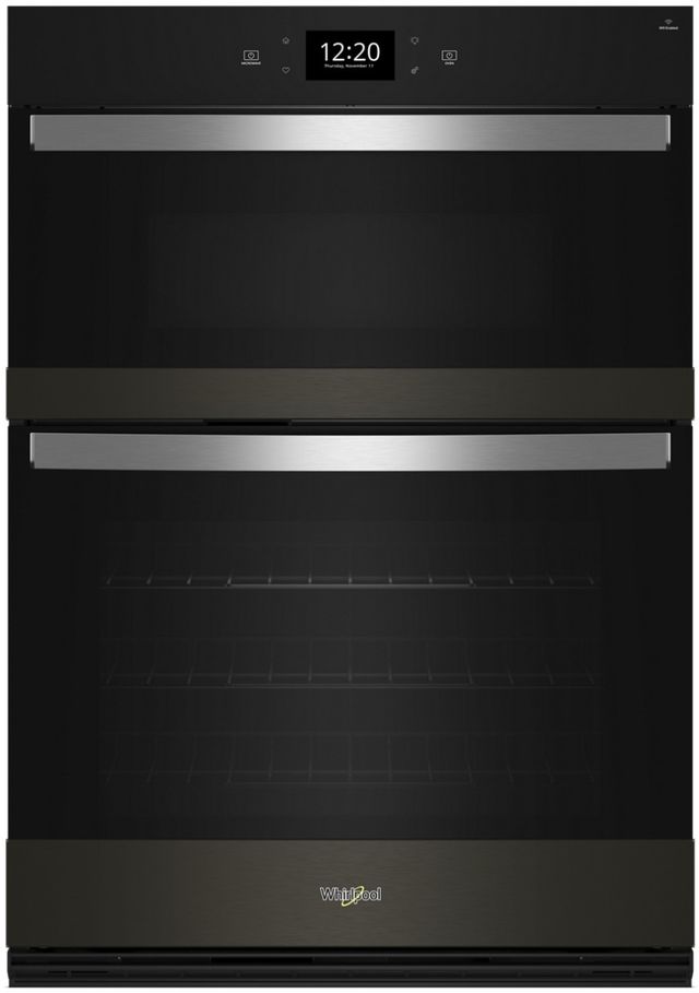 Whirlpool® 30" Black Stainless Steel with PrintShield™ Finish Oven/Micro Combo Electric Wall Oven-0