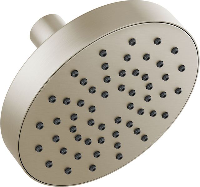 Brizo Essential™ Brilliance® Brushed Nickel 5" Linear Round Single-Function Wall Mount Shower Head-0