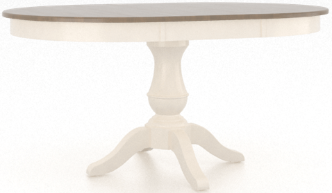 Canadel Customizable Weathered Gray Washed Wood Top Table with Canvas Pedestal -0