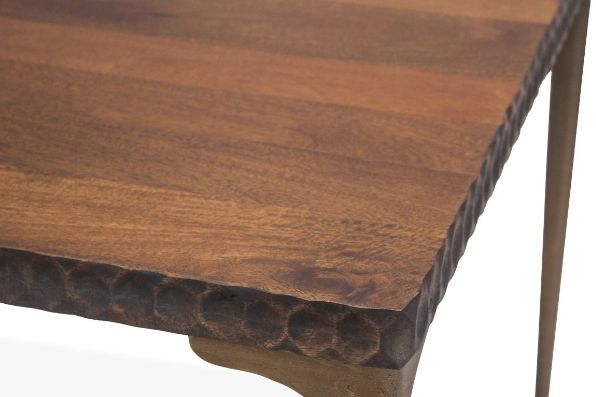 Home Trends & Design Santa Cruz Gold Dining Table with Antique Bronze Base-3