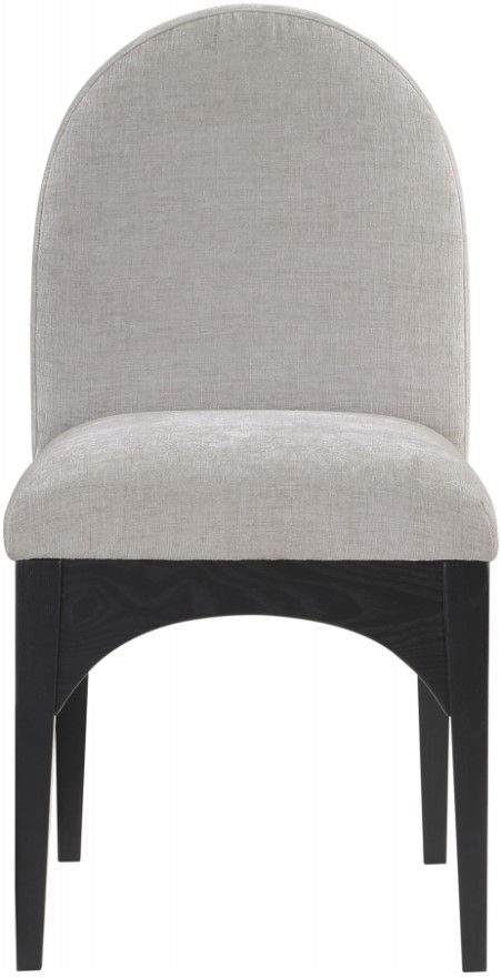 Meridian Furniture Waldorf Gray/Black Chenille Upholstered Dining Chair-1