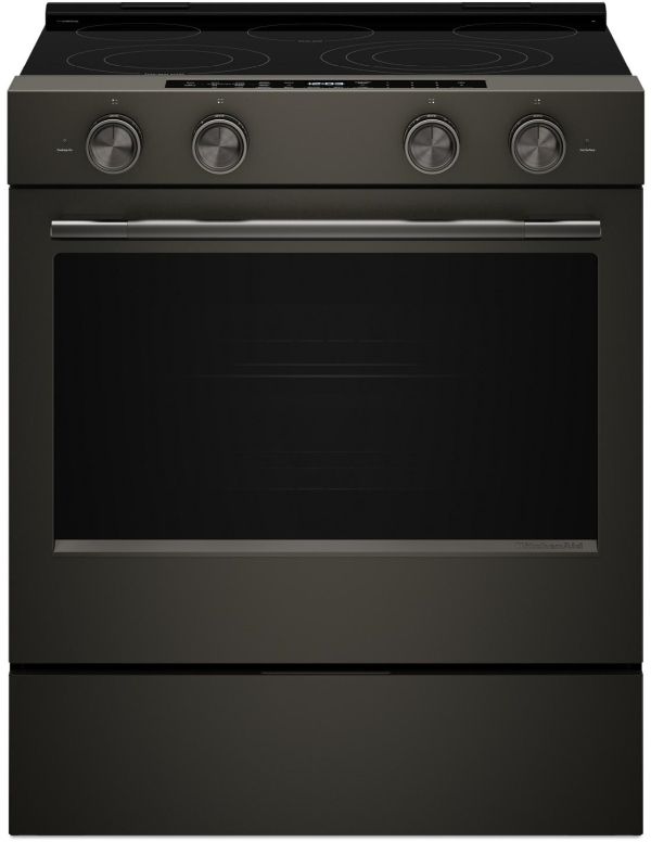 KitchenAid® 30" Black Ore Slide-In Electric Range-0