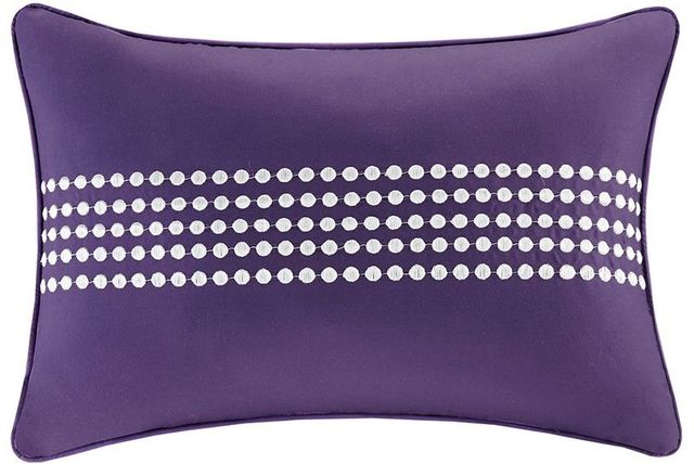 Olliix by Madison Park Essentials Merritt Purple/Grey Twin Reversible Complete Comforter and Cotton Sheet Set-4