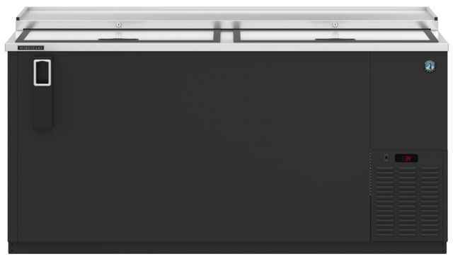 Hoshizaki Back Bar 69" 19.6 Cu. Ft. Black Vinyl Two Section Bottle Cooler with Slide Top Doors-0
