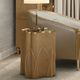 Michael Amini® Villa Cherie Mirrored Glass Chairside Table with Caramel Base-1
