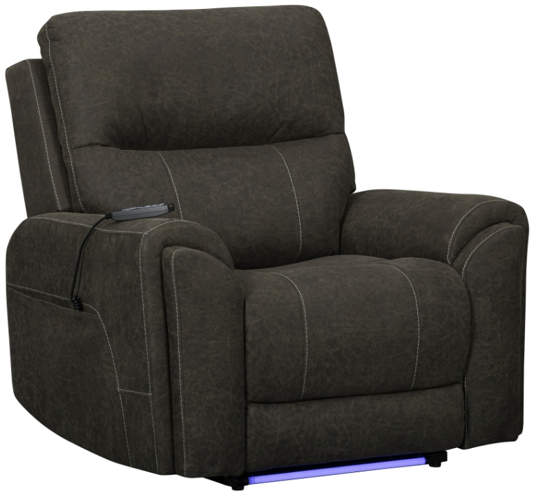 New Classic® Home Furnishings Gaia Sable Power Auto Glider Recliner with Power Headrest and Footrest