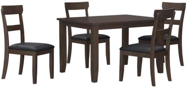 Inspired Home 109 5-Piece Harborside Black/Brown Rectangular Dining Set-0