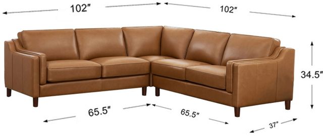 Hydeline® Bella 3-Piece Cognac Brown Sectional-1