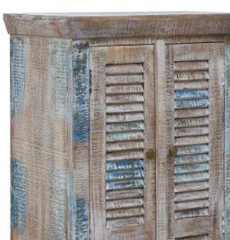Jaipur Furniture Anika Group Thomine Coastal Blue Shutter Tall Cabinet-1