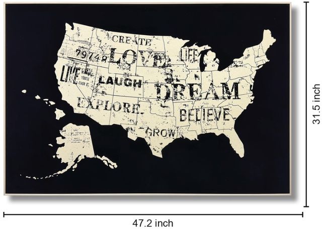 Classy Living Dramatic Inspiration Across America Map Wall Art-2