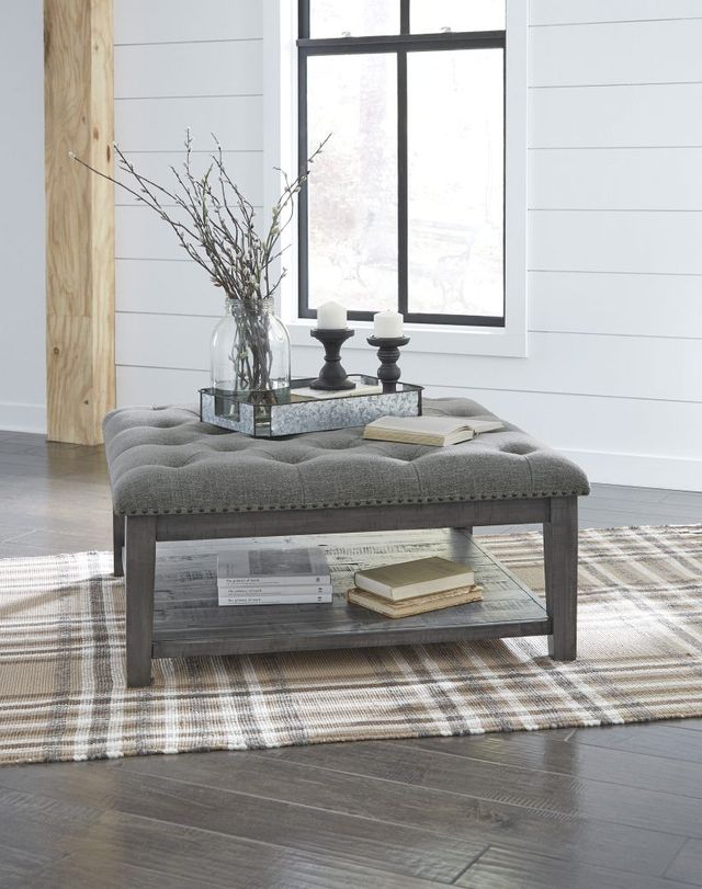 Signature Design by Ashley® Borlofield Weathered Gray Coffee Table Ottoman-2