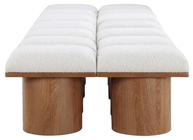 Meridian Furniture Pavilion 14-Piece Cream/Walnut 126" Modular Bench Set-2