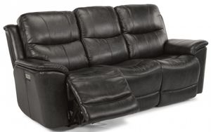 Front view of the Flexsteel® Cade Power Reclining Sofa with Power Headrests