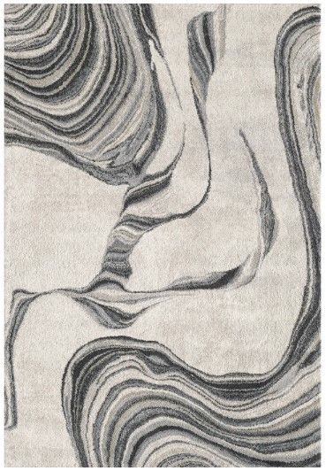 KAS Rugs Hue Ivory Marbled Stone 5'x8' Area Rug-0