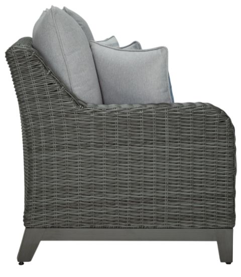 Signature Design by Ashley® Elite Park Gray Aluminum/Fabric/Resin Wicker Outdoor Sofa with Cushion-2
