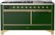 Ilve® Majestic III 60" Emerald Green Pro Style Dual Fuel Liquid Propane Range with Solid Door and Brass Trim-0
