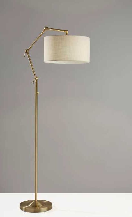 Adesso® Willard Antique Brass Floor Lamp-4