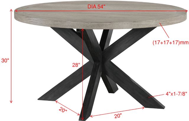 Crown Mark Stevens Gray Round Dining Table with Black Base-2