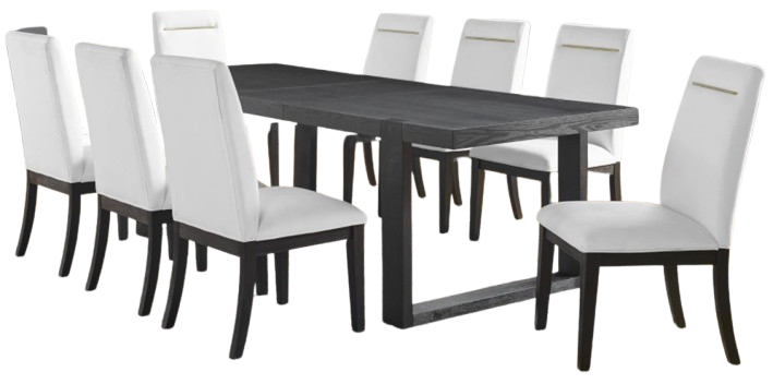 Steve Silver Yves 9-Piece Black/White Dining Set Big Sandy
