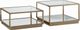 Coaster® Renee Glass Top 2-Piece Square Occasional Set with Brass Framework -0