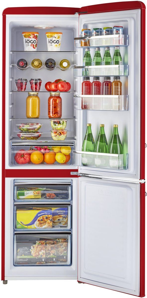Unique® Appliances Classic Retro 22" 8.7 Cu. Ft. Candy Red Counter Depth Bottom Freezer Refrigerator-2