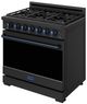 Thor Kitchen Gordon Ramsay Collection 36" Black Pro Style Liquid Propane Range with Precision Knob Control and Blue Trim-3