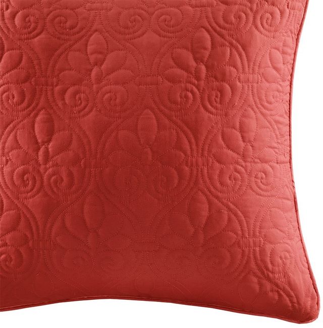 Olliix by Madison Park Quebec 2 Red 20"x20" Quilted Square Pillow Pair-1