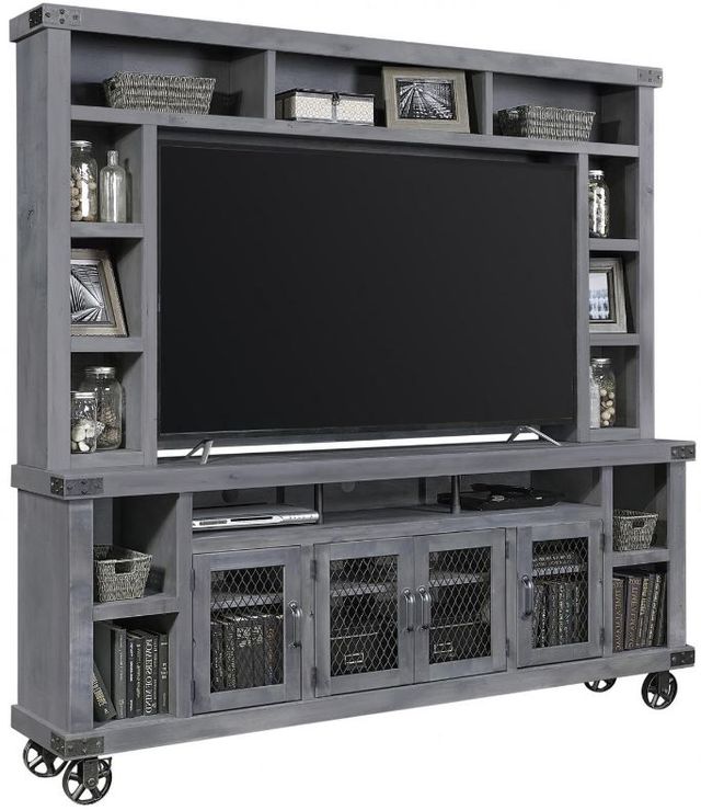 aspenhome® Industrial Smokey Gray 96" Console and Hutch-0