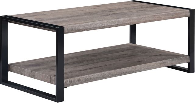 Crown Mark Mildred Gray Coffee Table with Black Frame-0