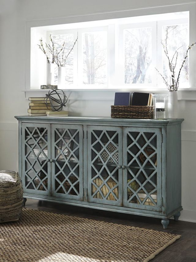 Signature Design by Ashley® Mirimyn Antique Teal Accent Cabinet-3
