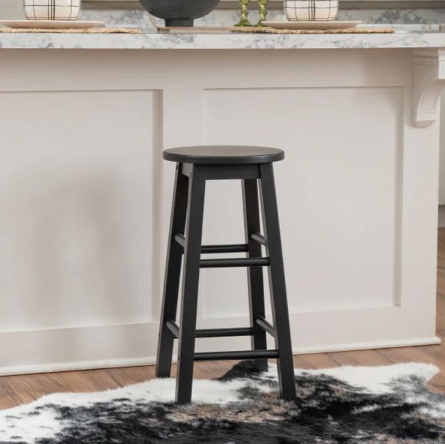 Linon Abby Black Round Counter Stool-1