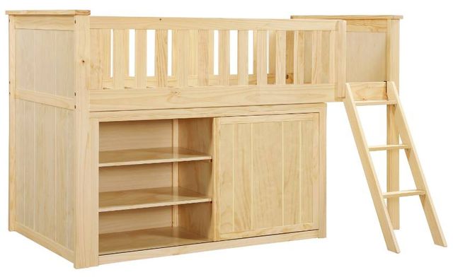 Homelegance® Bartly Natural Twin Low Loft Bunk Youth Bed with Dresser-3