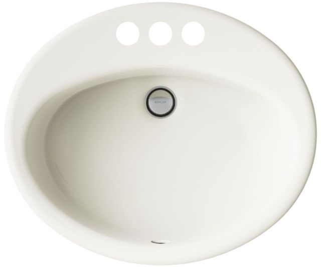 Kohler Farmington® Biscuit 19.25" Centerset Oval Drop-In Bathroom Sink-1