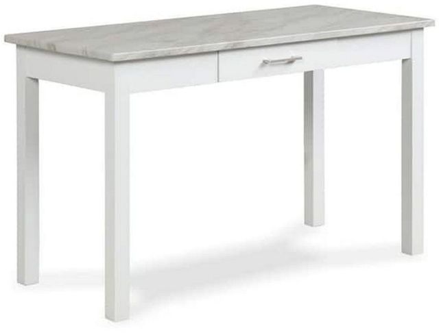 New Classic® Home Furnishings Celeste White Desk with Gray Mable Top-0