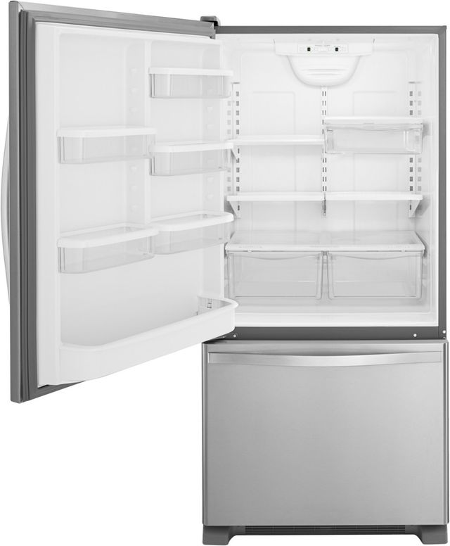 Whirlpool® 18.7 Cu. Ft. Monochromatic Stainless Steel Bottom Freezer Refrigerator-1
