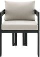 Elements International Costa Black/Soluction Beige Outdoor Fabric/Metal Dining Chair -1
